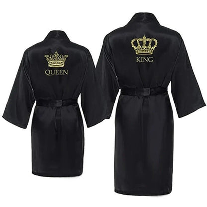Personalized King & Queen Satin Robes Set - Cake Pops Parties