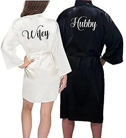 Personalized King & Queen Satin Robes Set - Cake Pops Parties