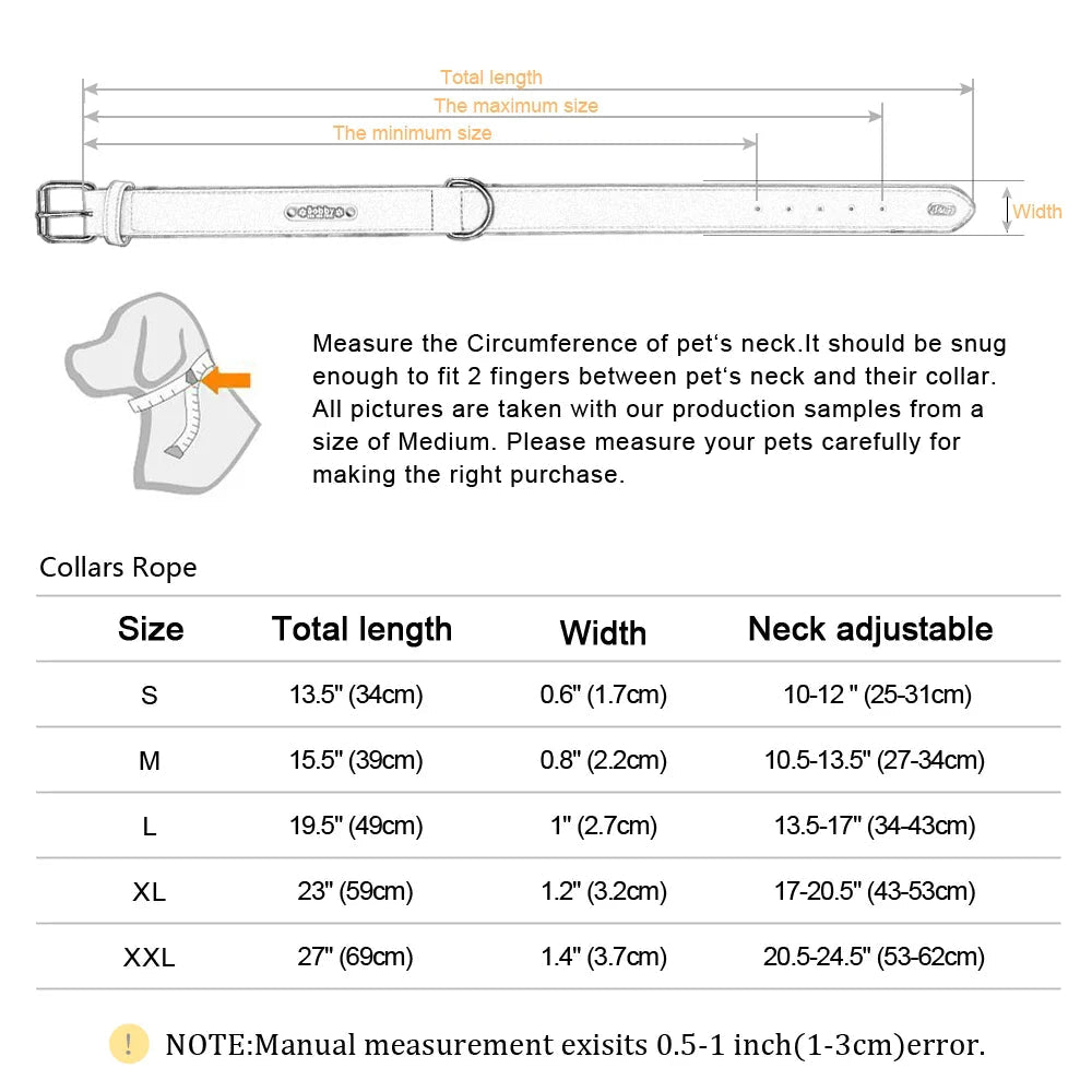 Personalized Leather Dog Collar - Custom Name ID Tags - Cake Pops Parties