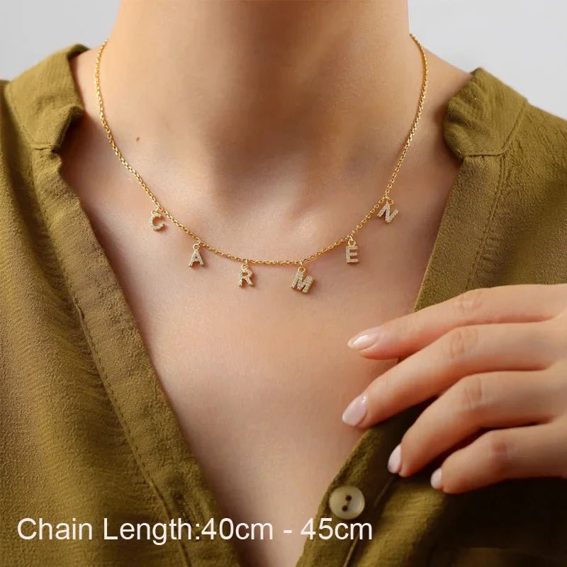 Personalized Letter Name Necklace Stainless Steel - Cake Pops Parties