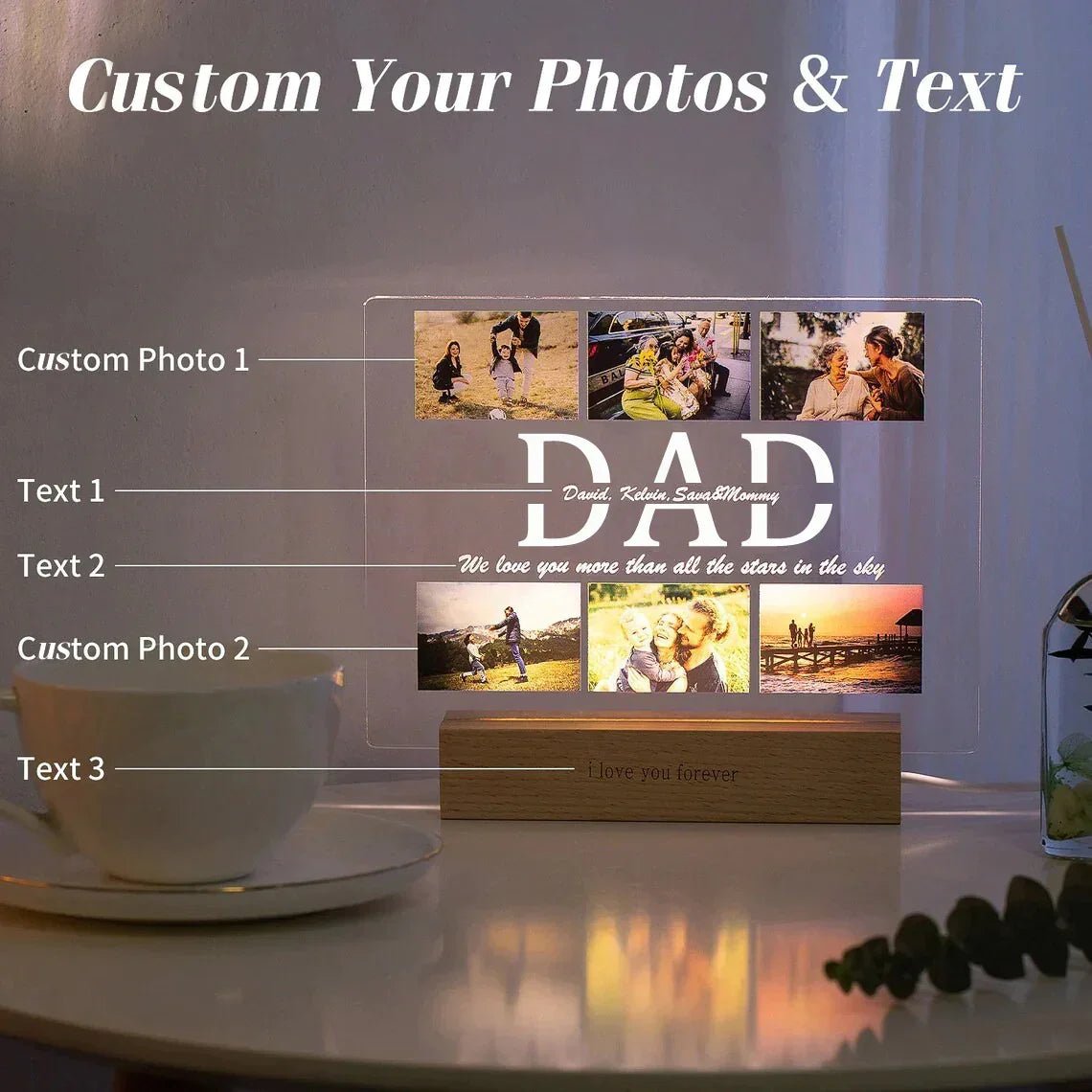 Personalized Multi - Photo Night Light - Cake Pops Parties