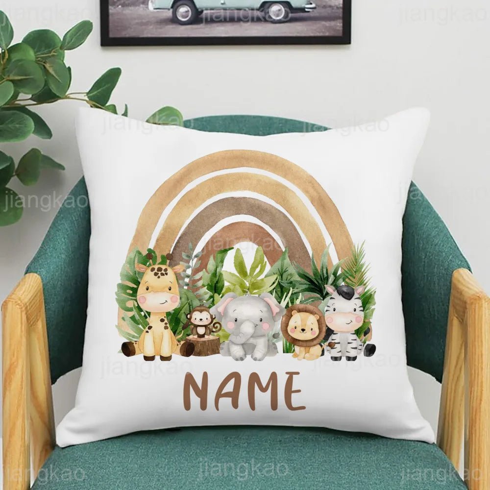 Personalized Rainbow Animal Pillow Case - Cake Pops Parties