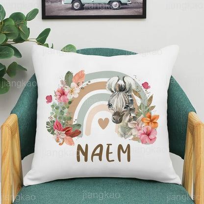 Personalized Rainbow Animal Pillow Case - Cake Pops Parties