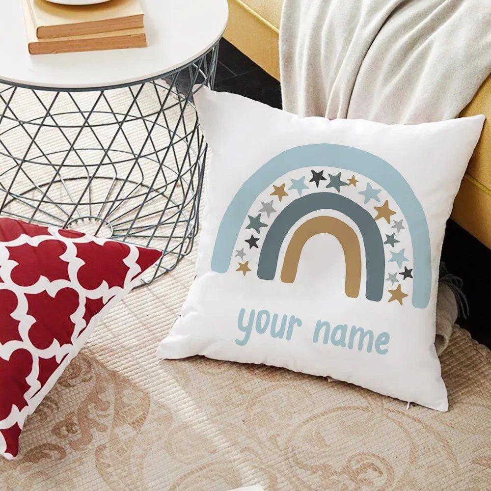 Personalized Rainbow Print Cushion Cover - Cake Pops Parties