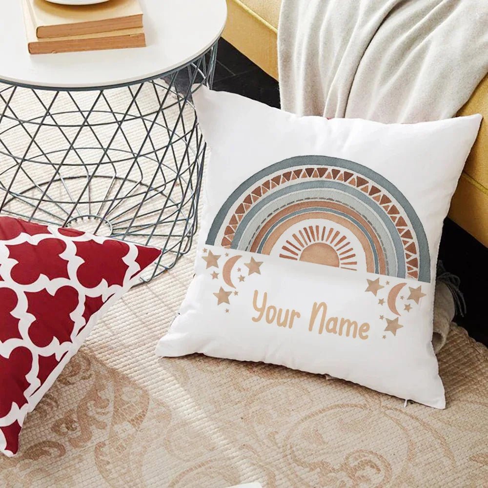 Personalized Rainbow Print Cushion Cover - Cake Pops Parties