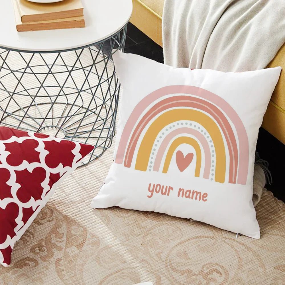 Personalized Rainbow Print Cushion Cover - Cake Pops Parties