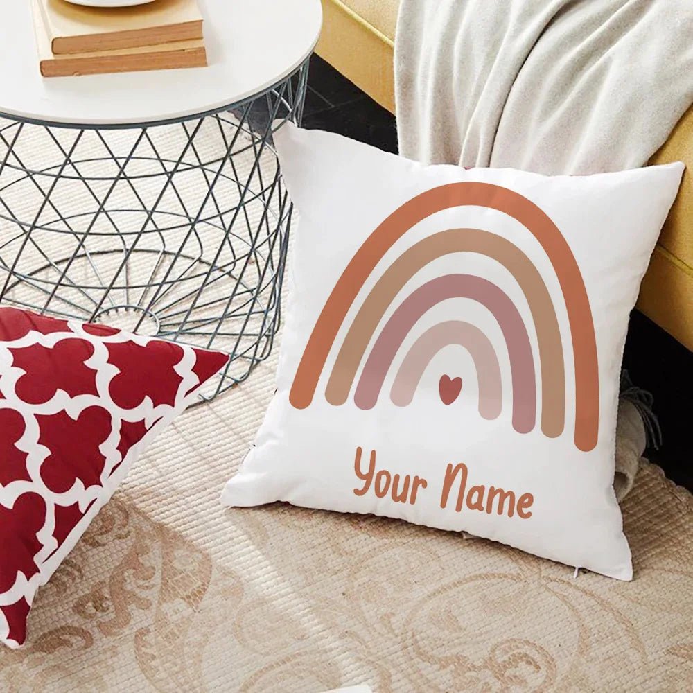 Personalized Rainbow Print Cushion Cover - Cake Pops Parties