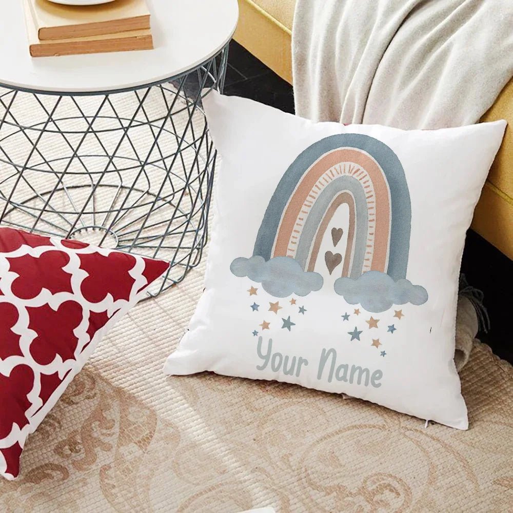 Personalized Rainbow Print Cushion Cover - Cake Pops Parties