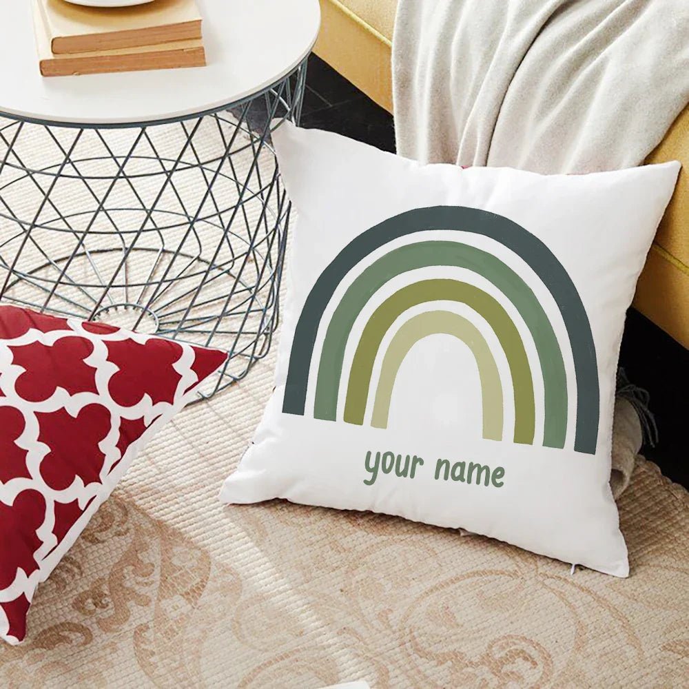 Personalized Rainbow Print Cushion Cover - Cake Pops Parties