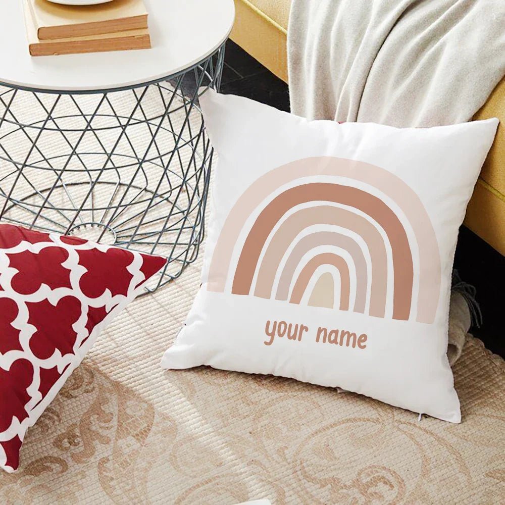 Personalized Rainbow Print Cushion Cover - Cake Pops Parties