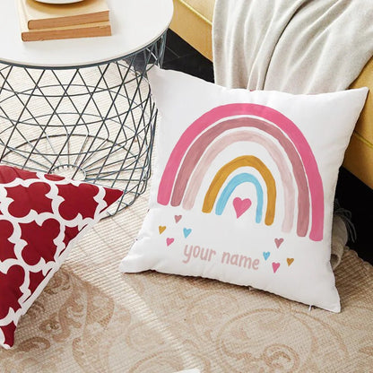 Personalized Rainbow Print Cushion Cover - Cake Pops Parties