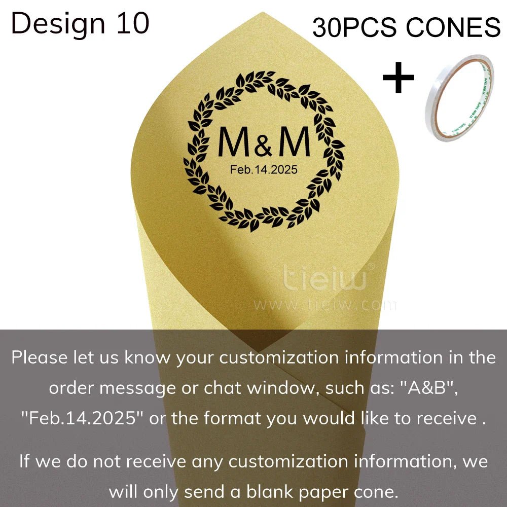 Personalized Wedding Confetti Cones - Cake Pops Parties