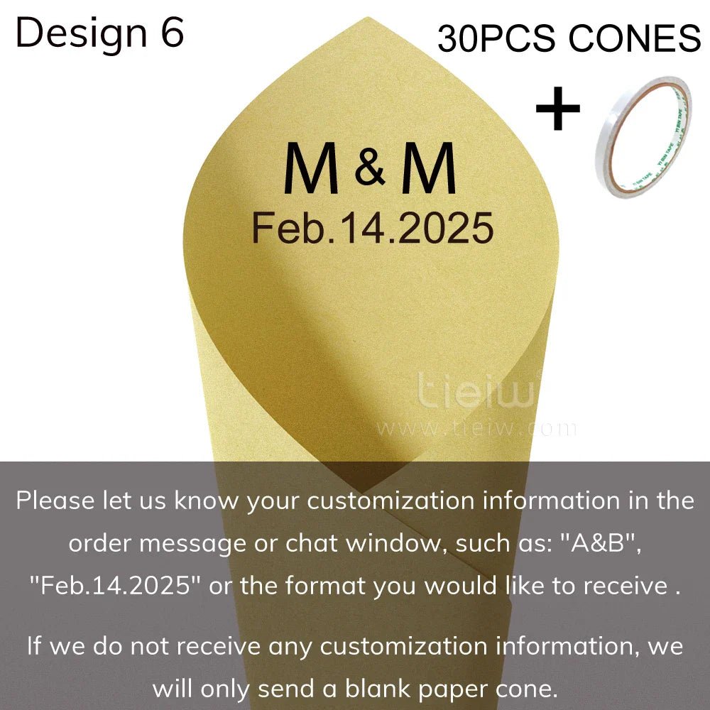 Personalized Wedding Confetti Cones - Cake Pops Parties