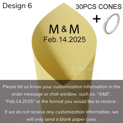 Personalized Wedding Confetti Cones - Cake Pops Parties