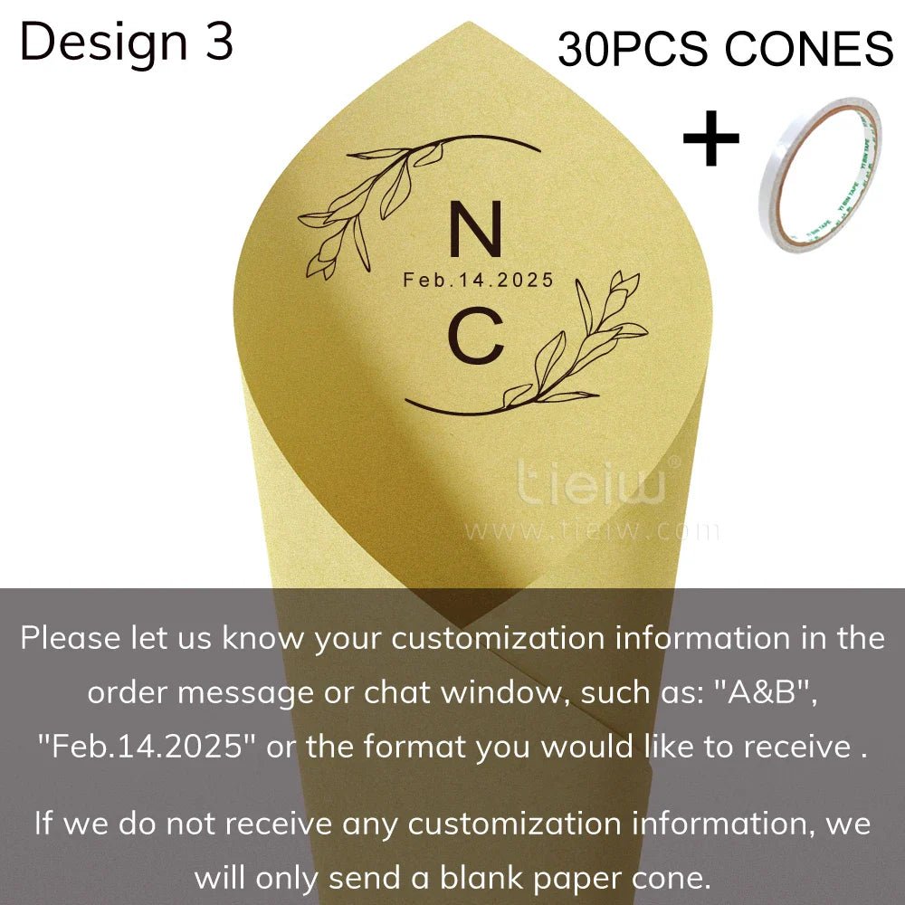 Personalized Wedding Confetti Cones - Cake Pops Parties