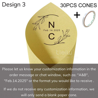 Personalized Wedding Confetti Cones - Cake Pops Parties