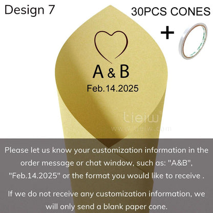 Personalized Wedding Confetti Cones - Cake Pops Parties