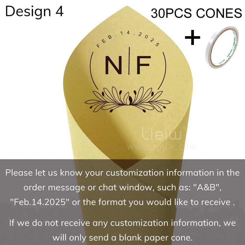 Personalized Wedding Confetti Cones - Cake Pops Parties