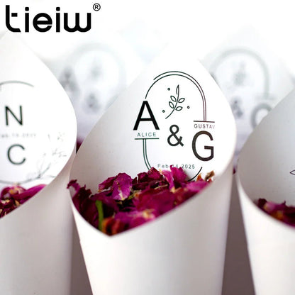 Personalized Wedding Confetti Cones - Cake Pops Parties