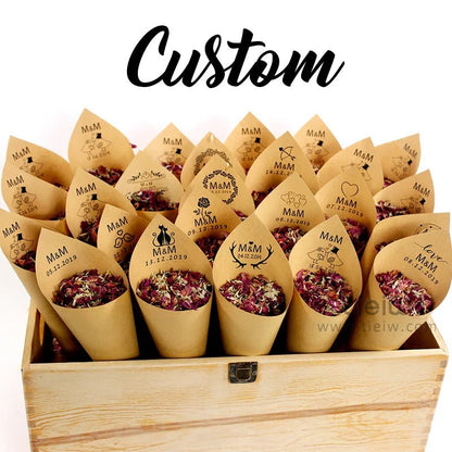 Personalized Wedding Confetti Cones - Cake Pops Parties