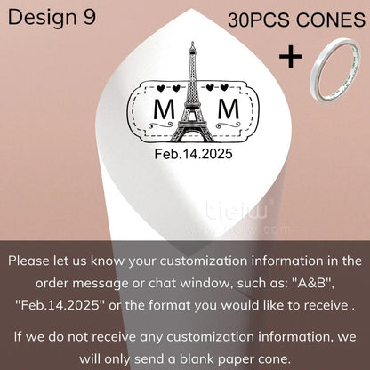 Personalized Wedding Confetti Cones - Cake Pops Parties