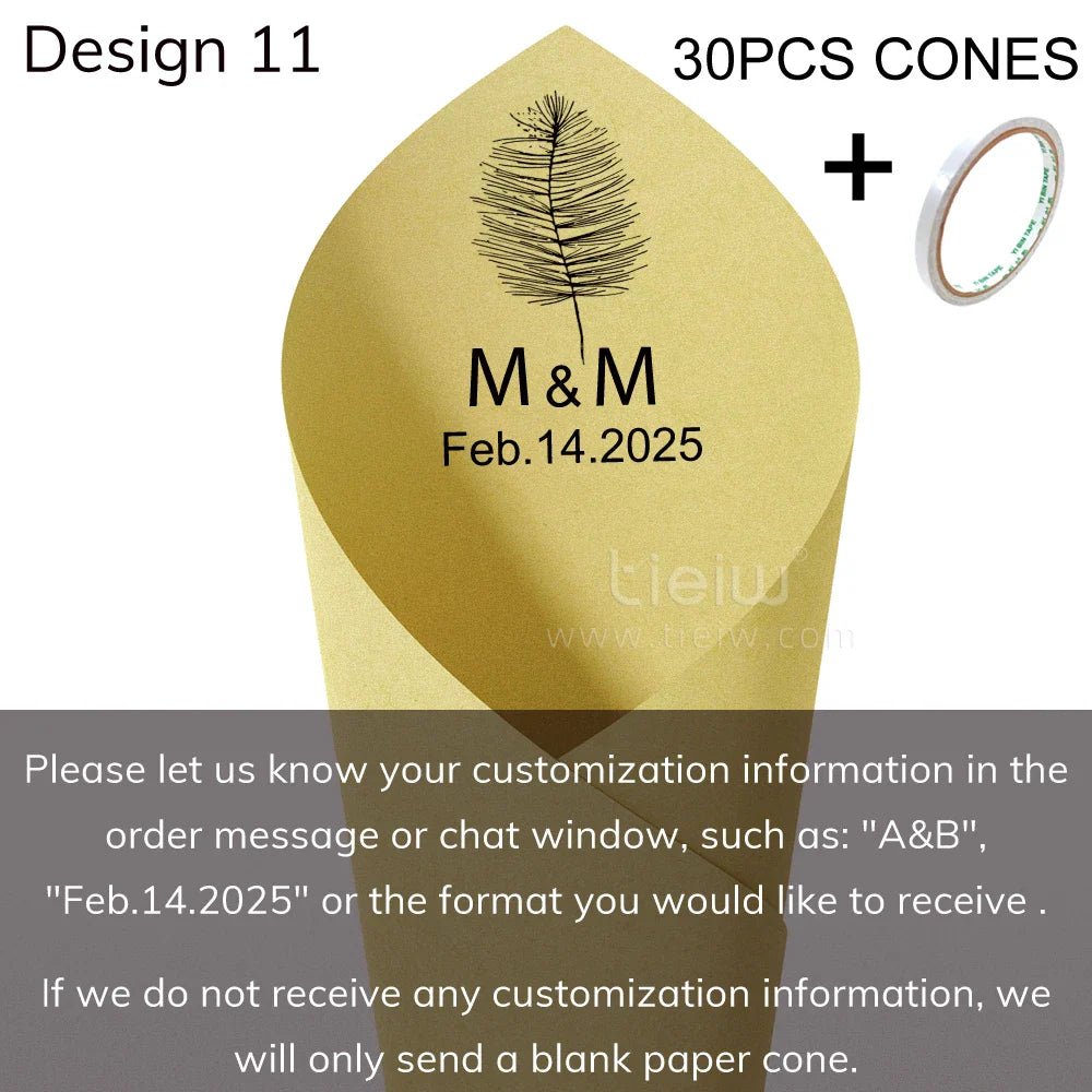 Personalized Wedding Confetti Cones - Cake Pops Parties