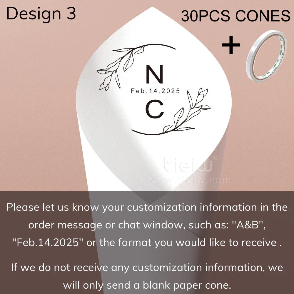 Personalized Wedding Confetti Cones - Cake Pops Parties