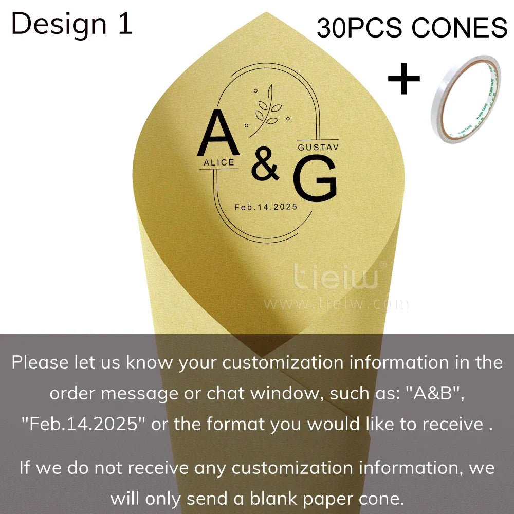 Personalized Wedding Confetti Cones - Cake Pops Parties