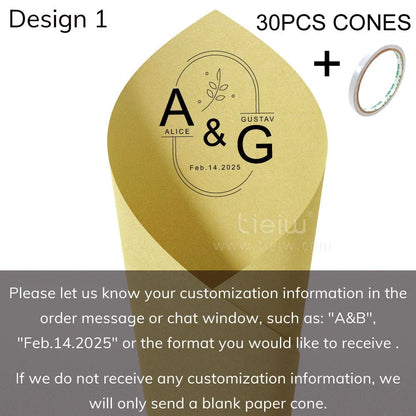 Personalized Wedding Confetti Cones - Cake Pops Parties