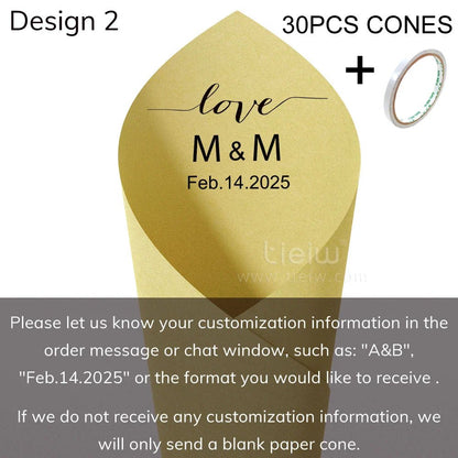 Personalized Wedding Confetti Cones - Cake Pops Parties