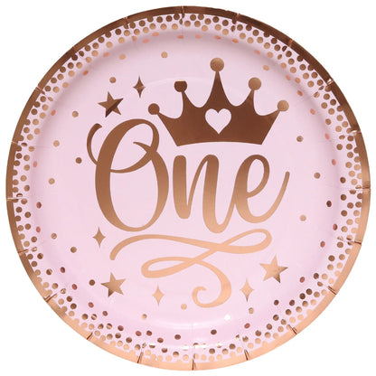 Pink Gold Princess Crown Tableware Set - Cake Pops Parties