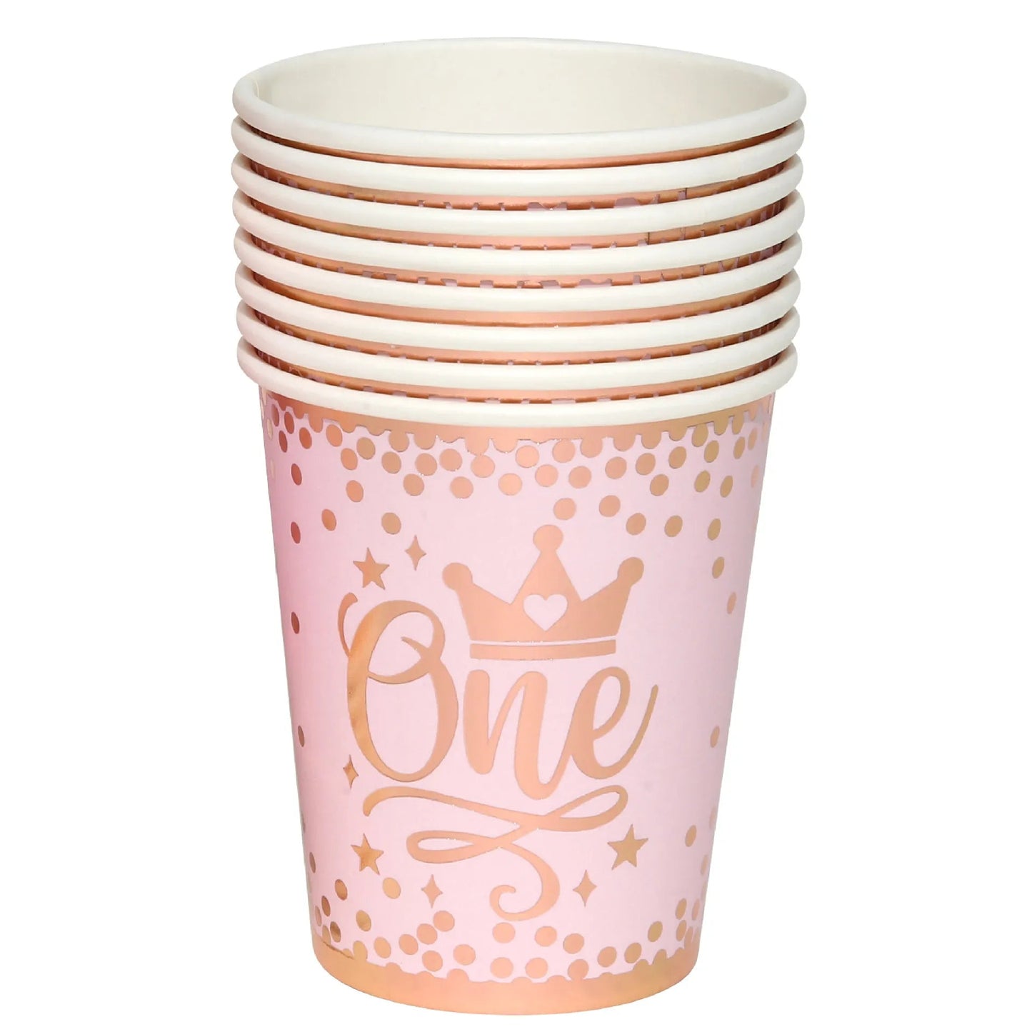 Pink Gold Princess Crown Tableware Set - Cake Pops Parties