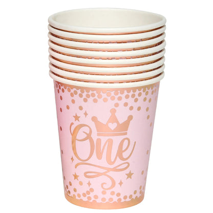 Pink Gold Princess Crown Tableware Set - Cake Pops Parties