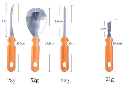 Premium Pumpkin Carving Set - 7 Piece Stainless Steel Tools - Cake Pops Parties