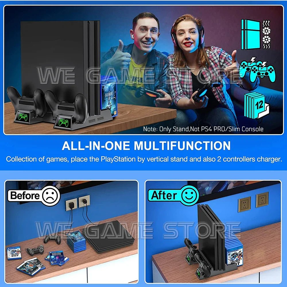 PS4 Cooling Fan Stand & Dual Controller Charger - Cake Pops Parties