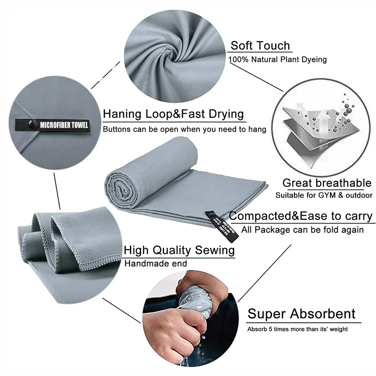 Quick - Drying Sports Towel 40x80/80x160CM - Cake Pops Parties