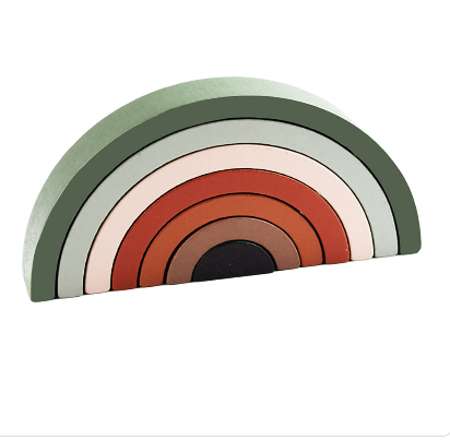 Rainbow Wooden Block Puzzle Set - Cake Pops Parties