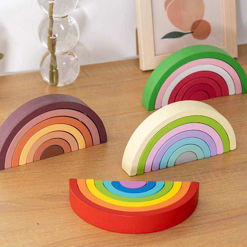 Rainbow Wooden Block Puzzle Set - Cake Pops Parties