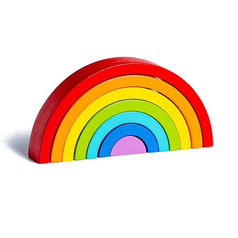 Rainbow Wooden Block Puzzle Set - Cake Pops Parties