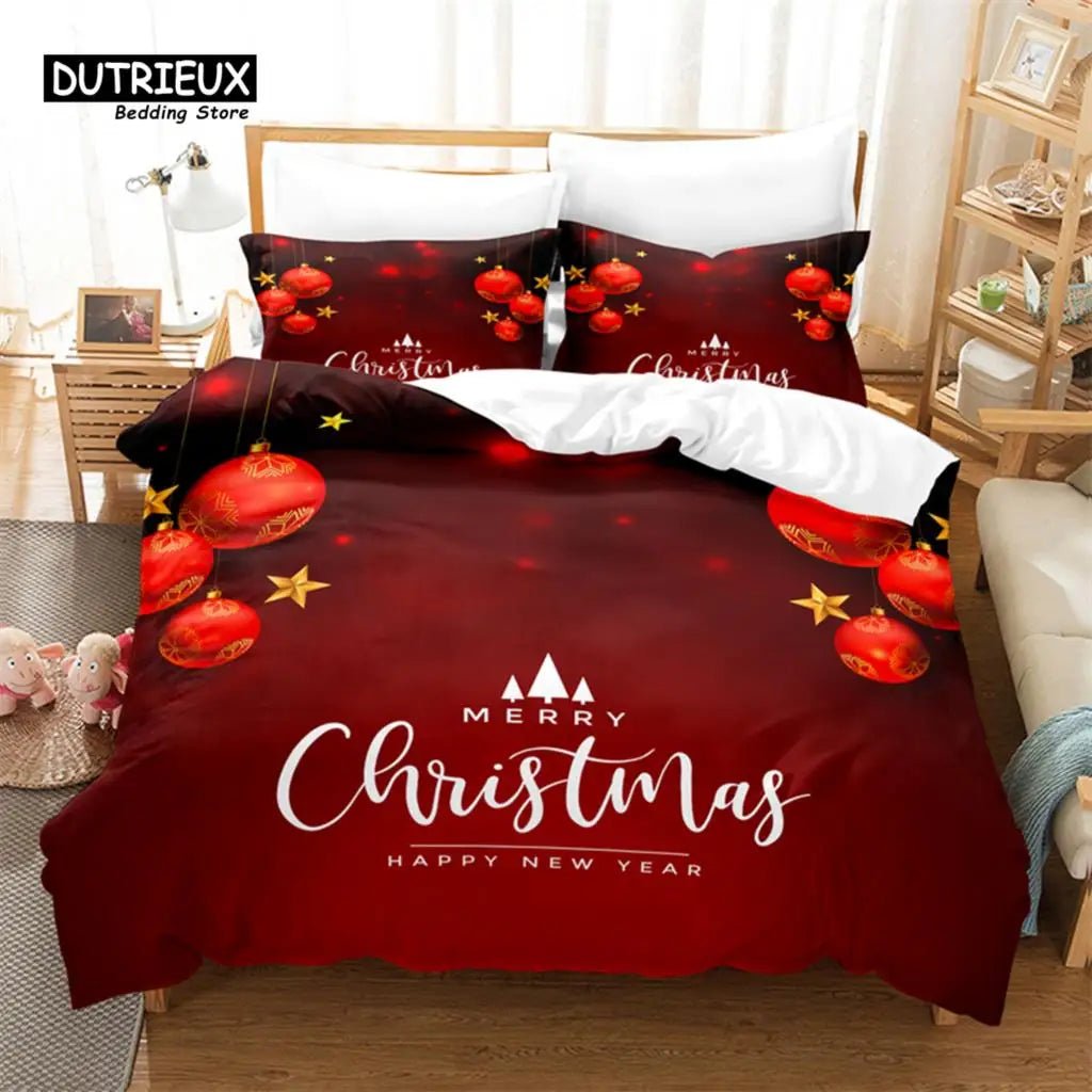 Red Christmas Bedding Set - Cake Pops Parties