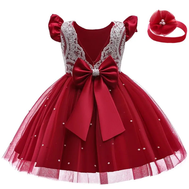 Red Lace Princess Party Dress - Cake Pops Parties
