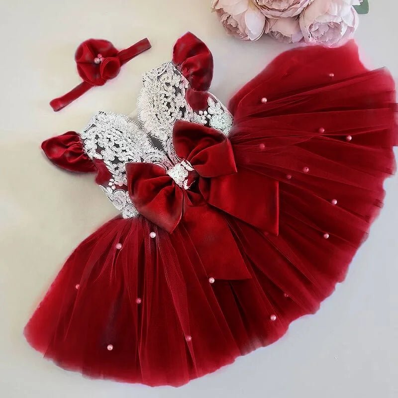 Red Lace Princess Party Dress - Cake Pops Parties