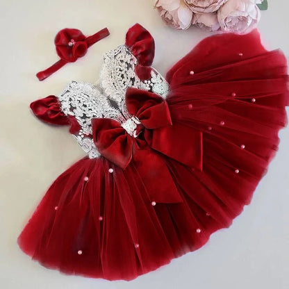 Red Lace Princess Party Dress - Cake Pops Parties