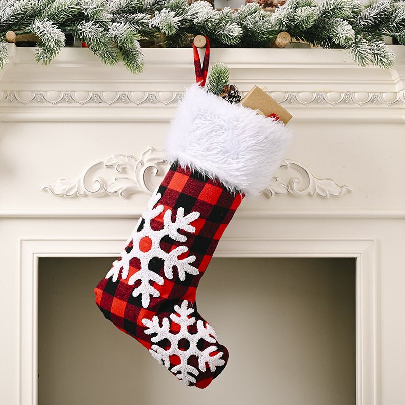 Red Plaid Christmas Stockings Pendant - Cake Pops Parties
