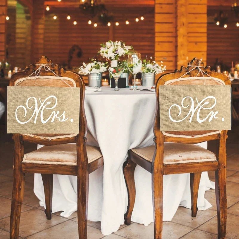 Romantic Mr. & Mrs. Chair Banners - Cake Pops Parties