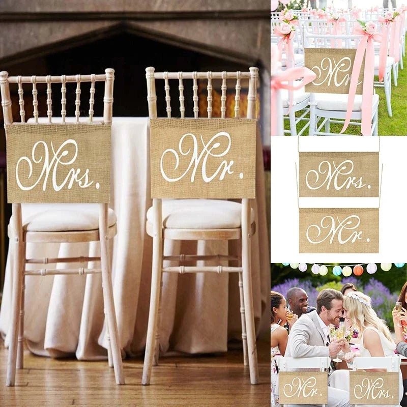 Romantic Mr. & Mrs. Chair Banners - Cake Pops Parties