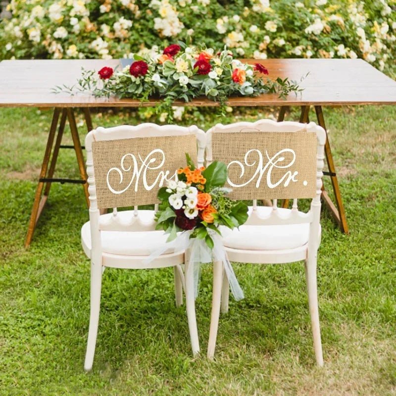 Romantic Mr. & Mrs. Chair Banners - Cake Pops Parties