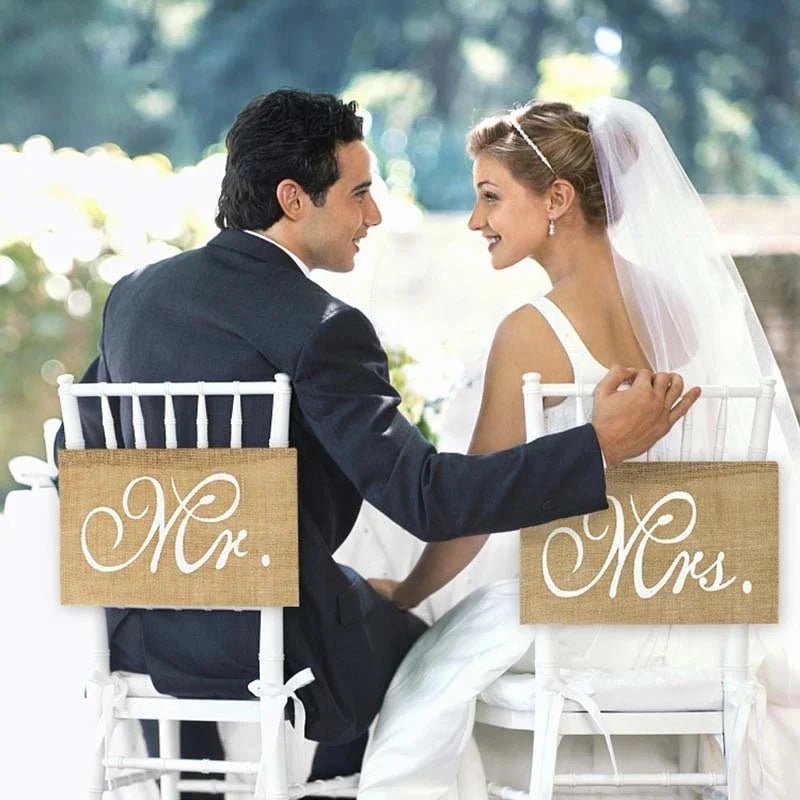 Romantic Mr. & Mrs. Chair Banners - Cake Pops Parties