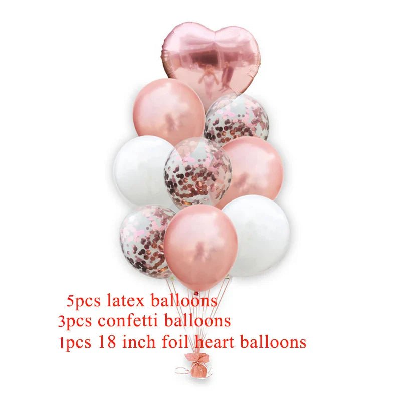 Rose Gold Balloons Set & Confetti - Cake Pops Parties