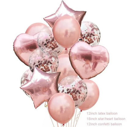 Rose Gold Balloons Set & Confetti - Cake Pops Parties